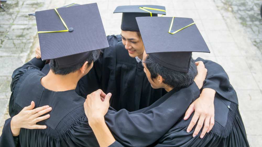 Graduating students celebrating.