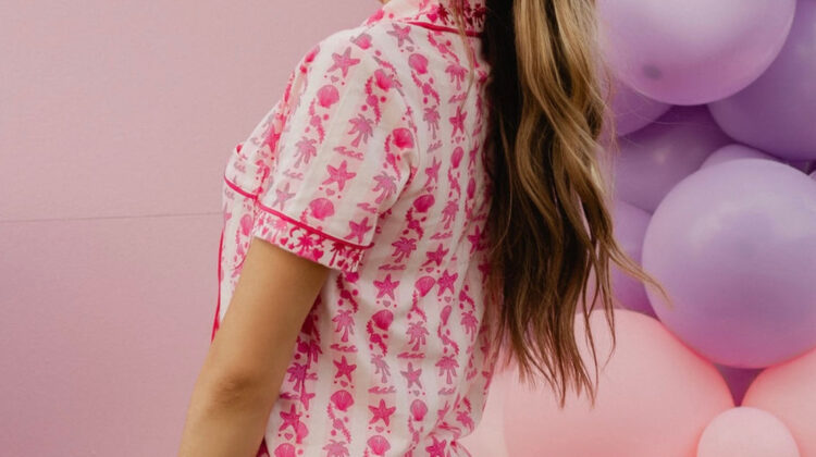 Pink Palm Puff Pajamas
