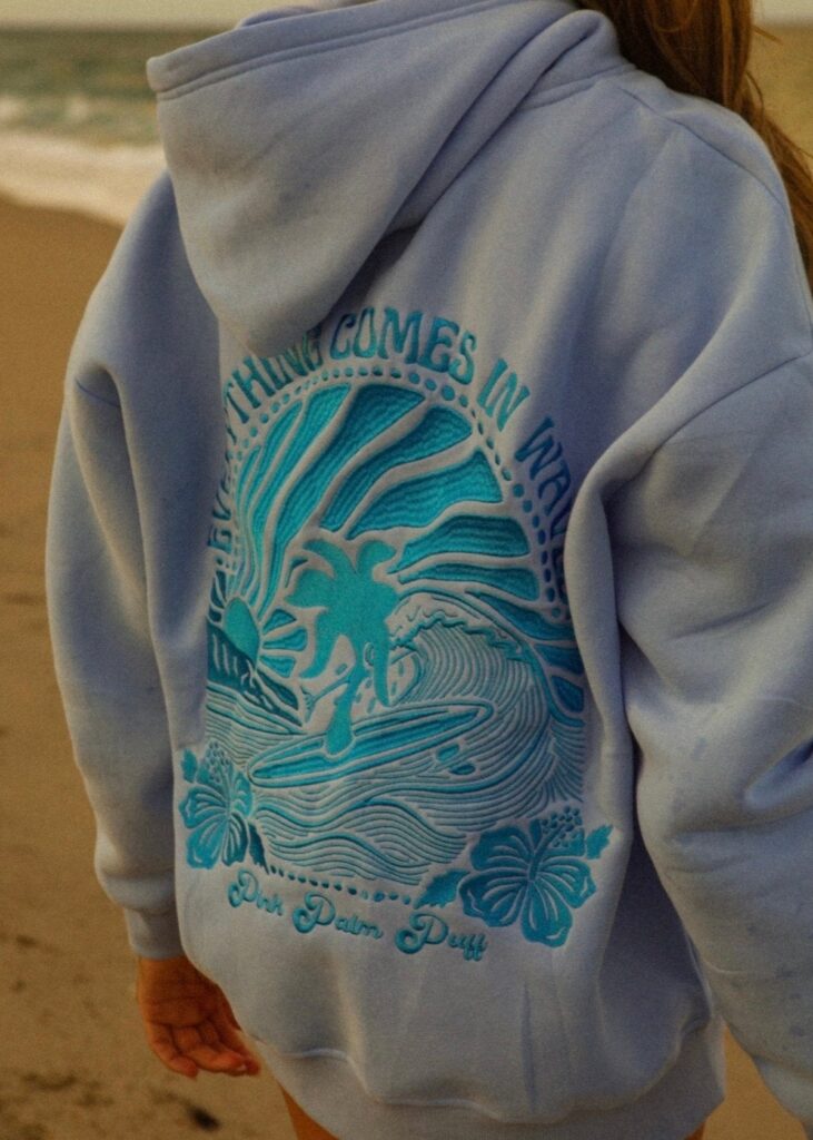 Pink Palm Puff hoodie